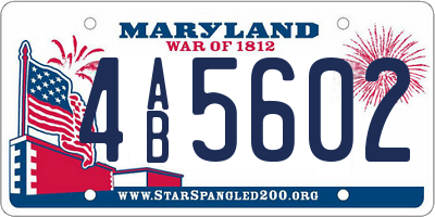 MD license plate 4AB5602