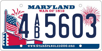 MD license plate 4AB5603