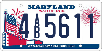 MD license plate 4AB5611