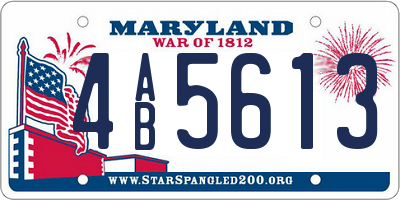 MD license plate 4AB5613