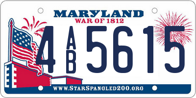 MD license plate 4AB5615