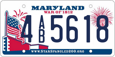 MD license plate 4AB5618