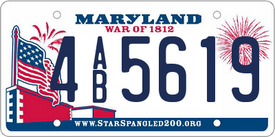 MD license plate 4AB5619