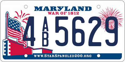MD license plate 4AB5629