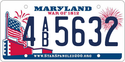 MD license plate 4AB5632