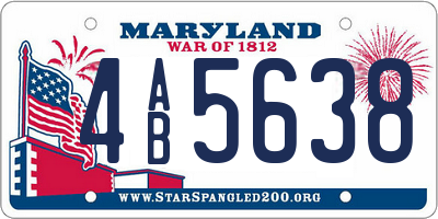 MD license plate 4AB5638