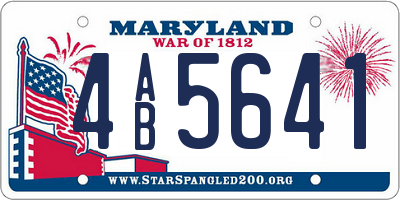 MD license plate 4AB5641