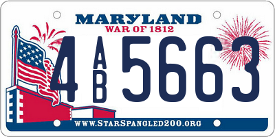 MD license plate 4AB5663