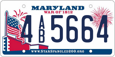 MD license plate 4AB5664