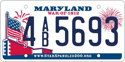 MD license plate 4AB5693