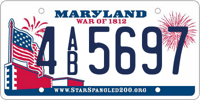 MD license plate 4AB5697