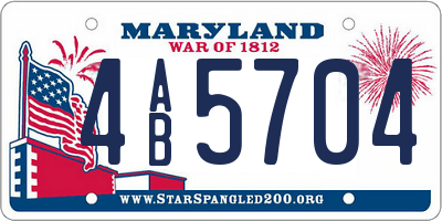 MD license plate 4AB5704