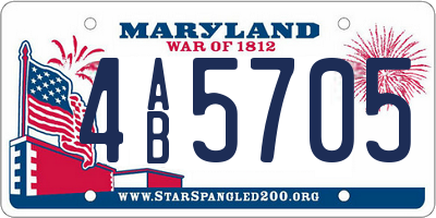 MD license plate 4AB5705