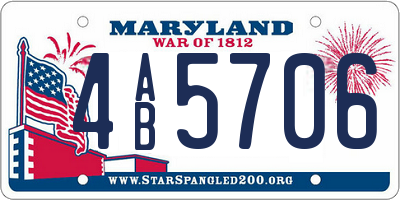 MD license plate 4AB5706