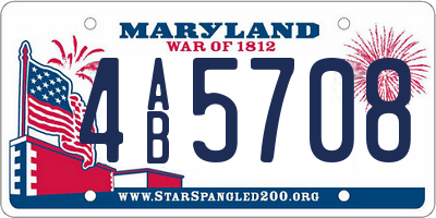 MD license plate 4AB5708