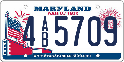 MD license plate 4AB5709