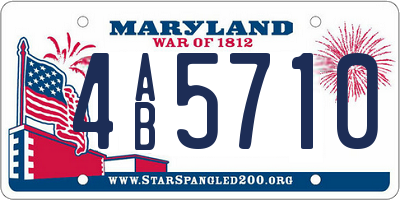 MD license plate 4AB5710