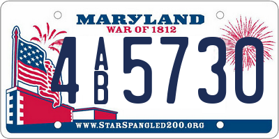 MD license plate 4AB5730