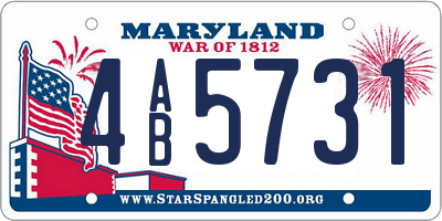 MD license plate 4AB5731