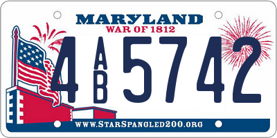 MD license plate 4AB5742