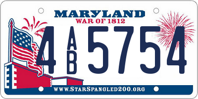 MD license plate 4AB5754