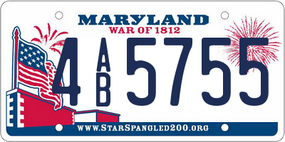 MD license plate 4AB5755
