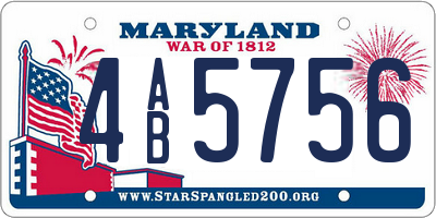 MD license plate 4AB5756