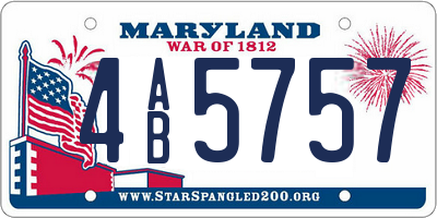 MD license plate 4AB5757