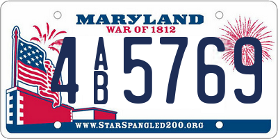MD license plate 4AB5769
