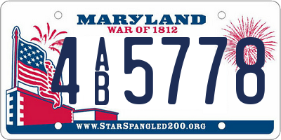MD license plate 4AB5778