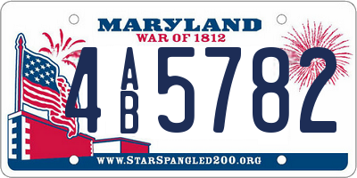MD license plate 4AB5782