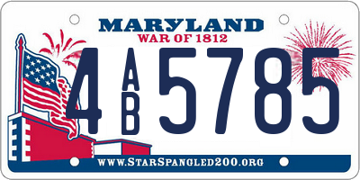 MD license plate 4AB5785