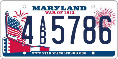 MD license plate 4AB5786