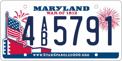 MD license plate 4AB5791