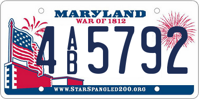 MD license plate 4AB5792