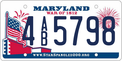 MD license plate 4AB5798