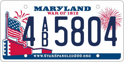 MD license plate 4AB5804