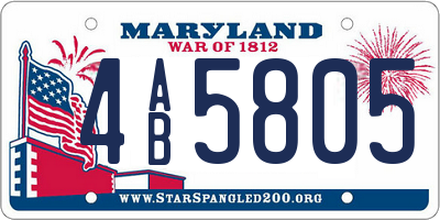 MD license plate 4AB5805