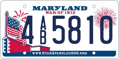 MD license plate 4AB5810