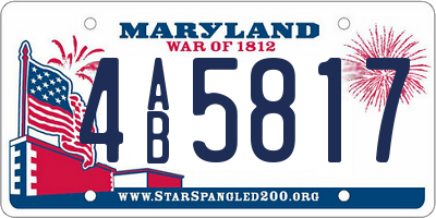 MD license plate 4AB5817