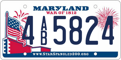 MD license plate 4AB5824