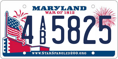 MD license plate 4AB5825