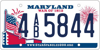 MD license plate 4AB5844