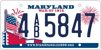 MD license plate 4AB5847