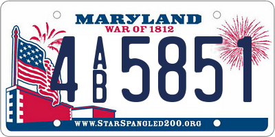MD license plate 4AB5851