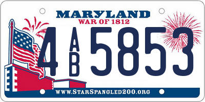 MD license plate 4AB5853