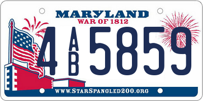 MD license plate 4AB5859