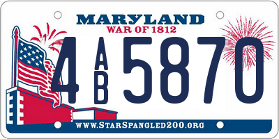 MD license plate 4AB5870