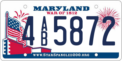 MD license plate 4AB5872