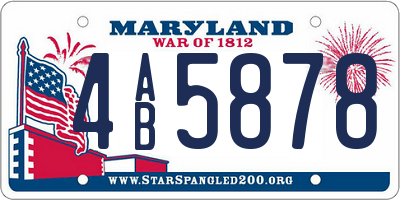 MD license plate 4AB5878